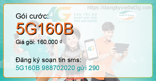 Gói cước 5G160B Viettel