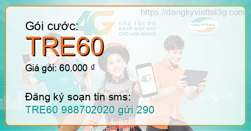 Gói cước TRE60 Viettel